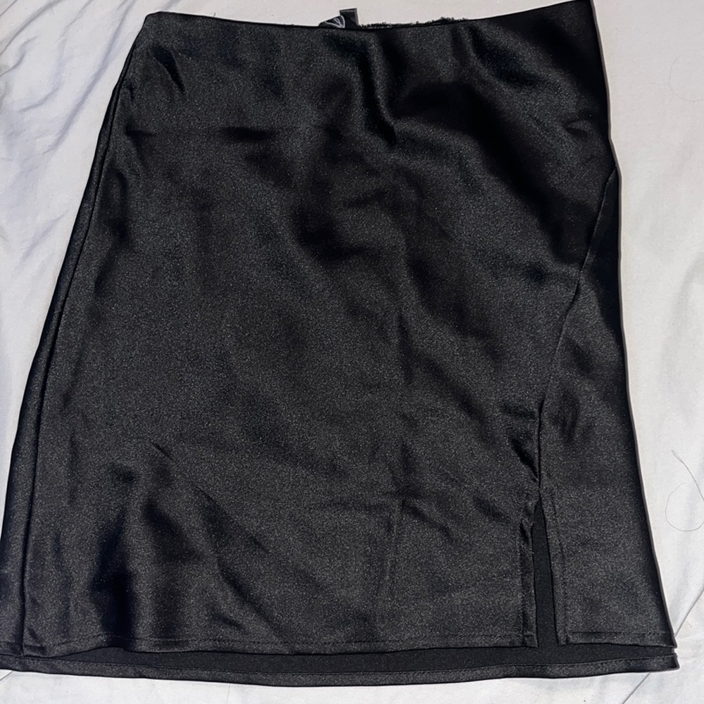 tight silk mini black shirt